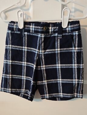 Janie and Jack Navy and White Plaid Button Shirt